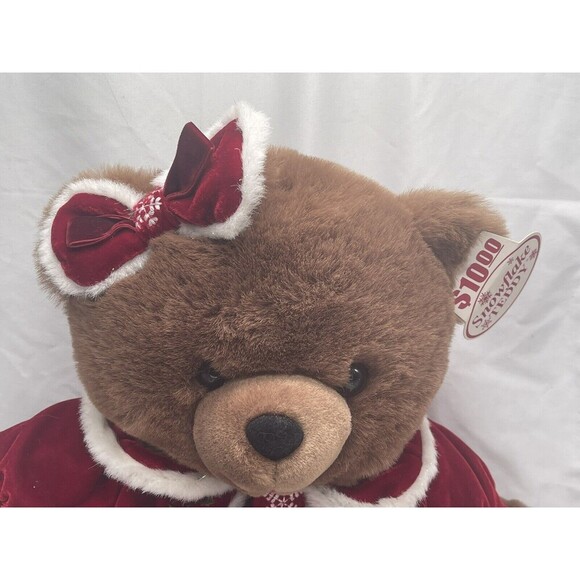 2007 Christmas Plush Bear Girl Snowflake Teddy Dan Dee Collector Stuffed Animal - Picture 8 of 16